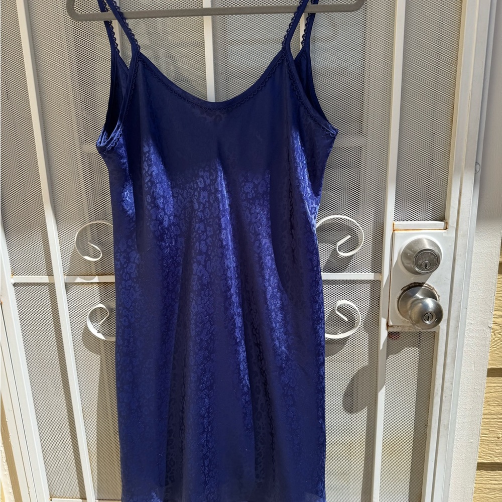 Elegant Blue Lace Slip Dress